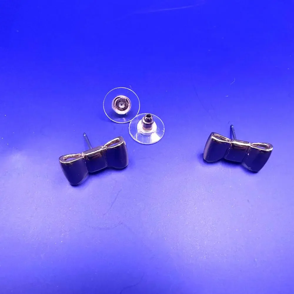 Kate Spade Gold Bow Earring Preppy Minimalist Studs Dainty Designer Jewelry